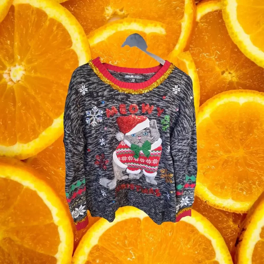United States Sweater Mowey Christmas Sweater with‎ Sequin Size XXL